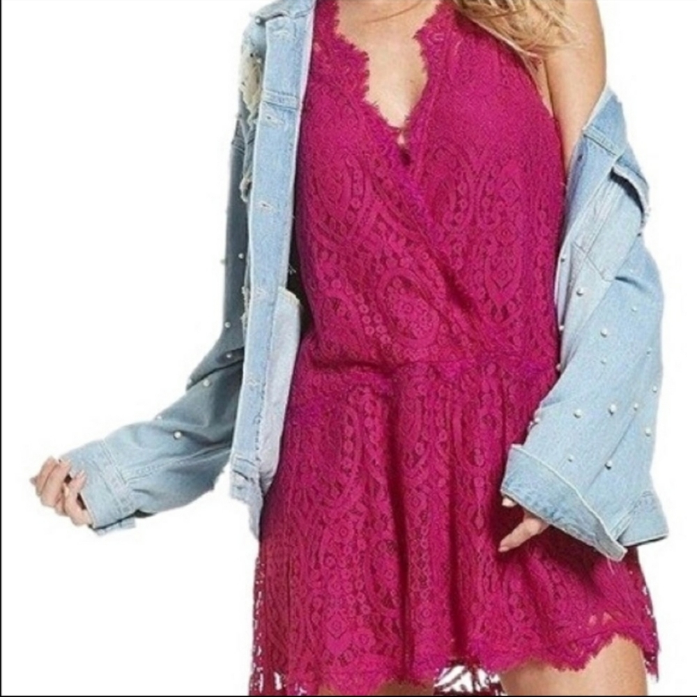 Free People Heart in Two‎ Lace Mini Dress Size XS